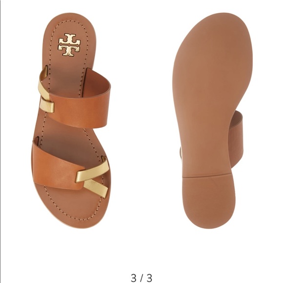 Tory Burch Ravello Slide Gold / Tan - Picture 3 of 4
